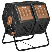 cortex-london-york-130l-dual-chamber-rotating-compost-bin-dark-brown-black