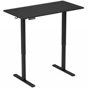 HOMCOM Standing Desk Memory Control Height Adjustable Desk 2 Cable Holes LED Display Sit Stand Desk Black