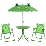 cortex-london-kew-frog-kids-metal-picnic-table-set-green-foldable-umbrella