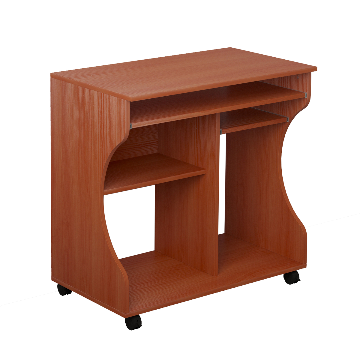 cortex-london-york-cherry-wood-computer-desk-with-wheels-and-storage-shelves