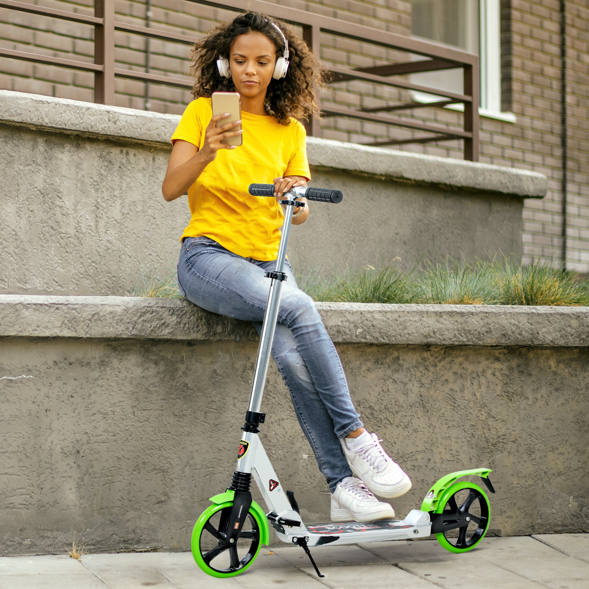 cortex-london-york-green-folding-youth-kick-scooter-aluminium
