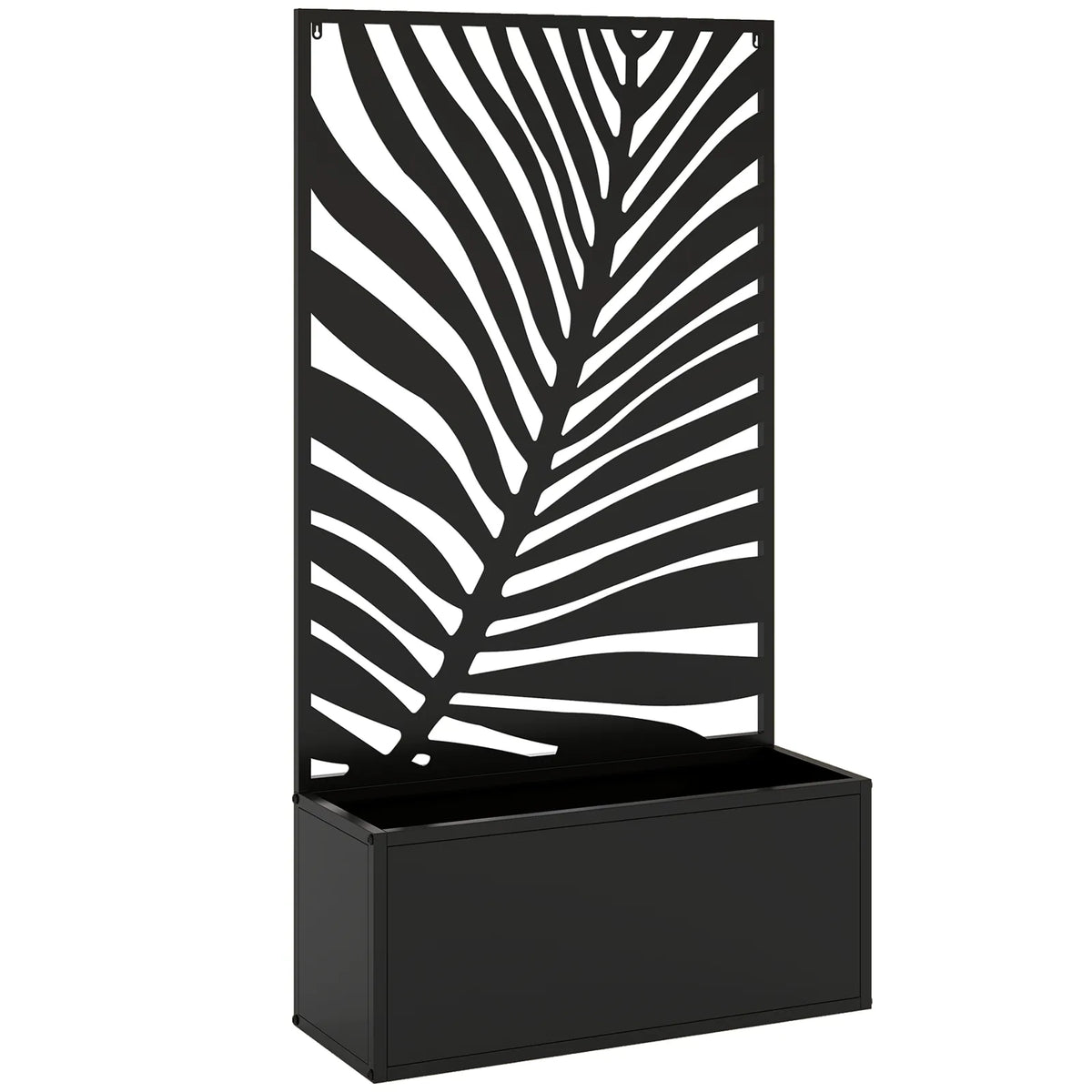 Outsunny Metal Garden Bed for Garden with Trellis, Wall Mounted or Freestanding Raised Planter with Privacy Screen