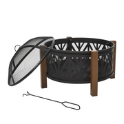 cortex-london-windsor-2-in-1-30-inch-outdoor-fire-pit-bbq-grill-spark-screen