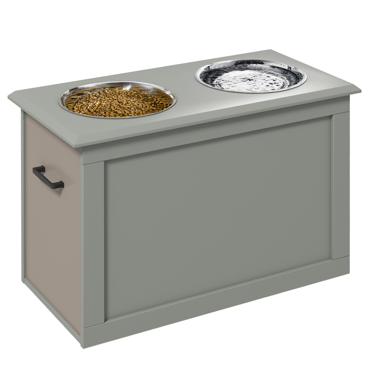 cortex-london-york-grey-raised-dog-bowls-with-storage-two-bowls