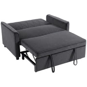 HOMCOM 2 Seater Sofa Bed, 3-in-1 Convertible Pull Out Sleeper Sofa with Click-Clack Adjustable Backrest, Dark Grey