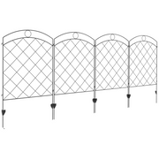 cortex-london-windsor-steel-garden-border-edging-fence-4-piece-black