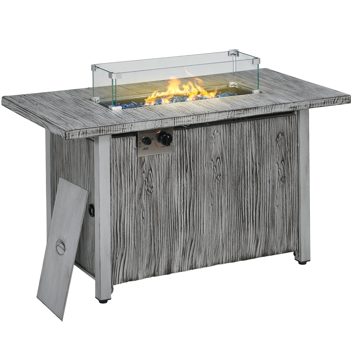 cortex-london-windsor-grey-propane-gas-fire-pit-table-50000-btu-glass-screen-cover