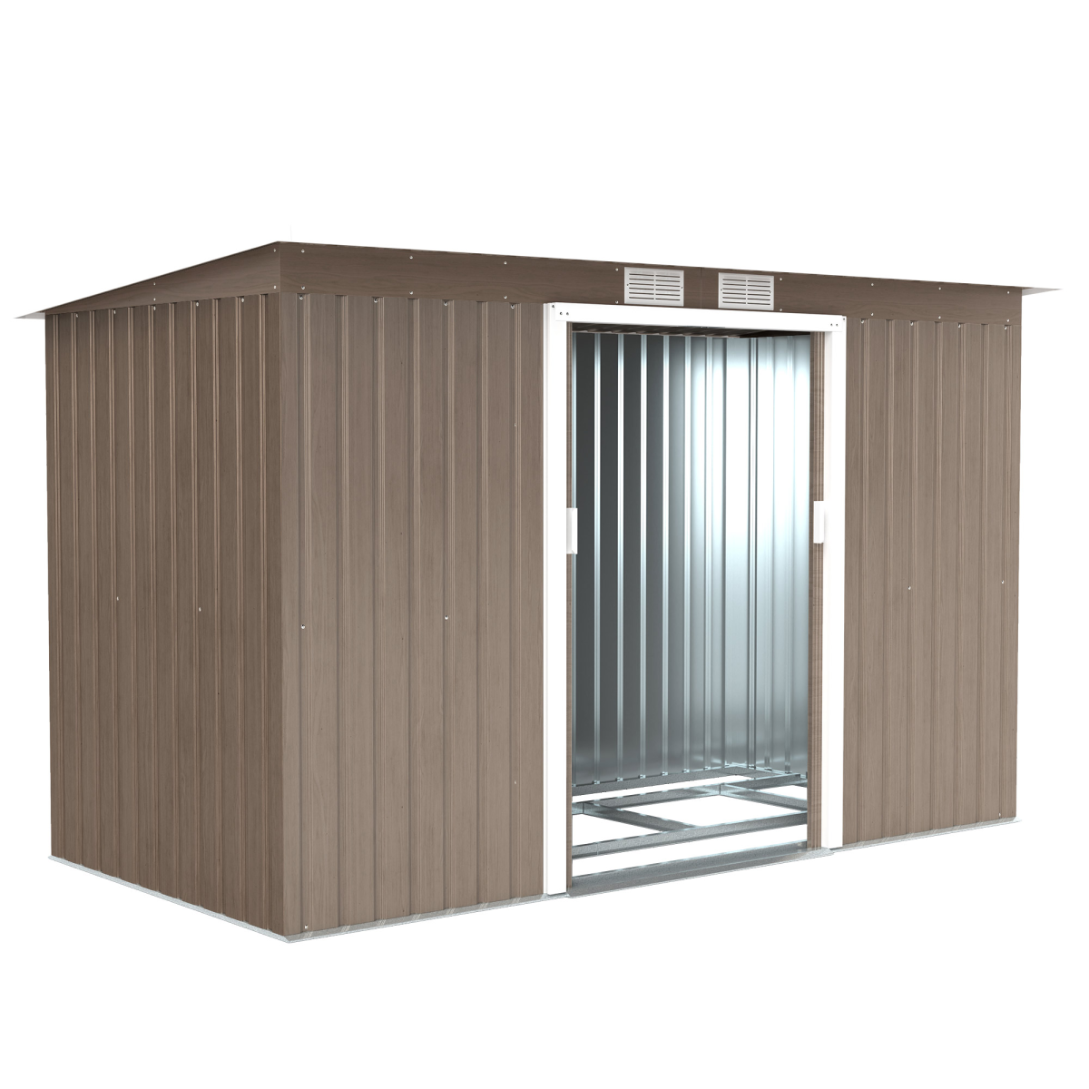 cortex-london-windsor-9-x-4ft-metal-garden-storage-shed-light-grey-wood-grain