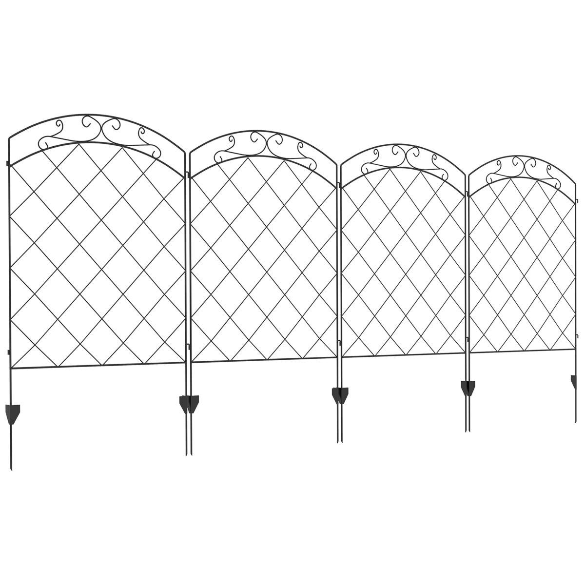 cortex-london-windsor-four-piece-steel-garden-fence-border-edging-black