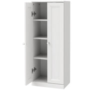 HOMCOM Narrow Bathroom Cabinet, Slim Storage Cabinet with 2 Doors & 4 Tiers, Freestanding Narrow Cupboard