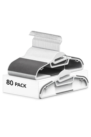 Belofay 80 Pack White Plastic Coat Hangers Non Slip Heavy Duty Adult Clothes