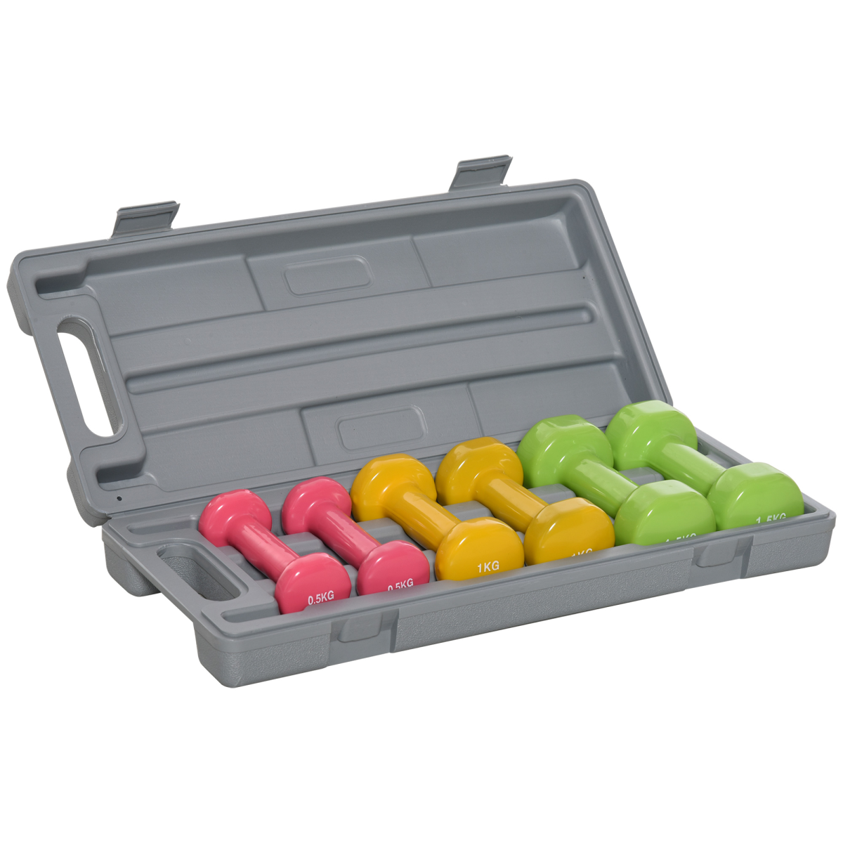 cortex-london-windsor-home-gym-dumbbell-weights-set-6kg-red-yellow-green-steel-pu