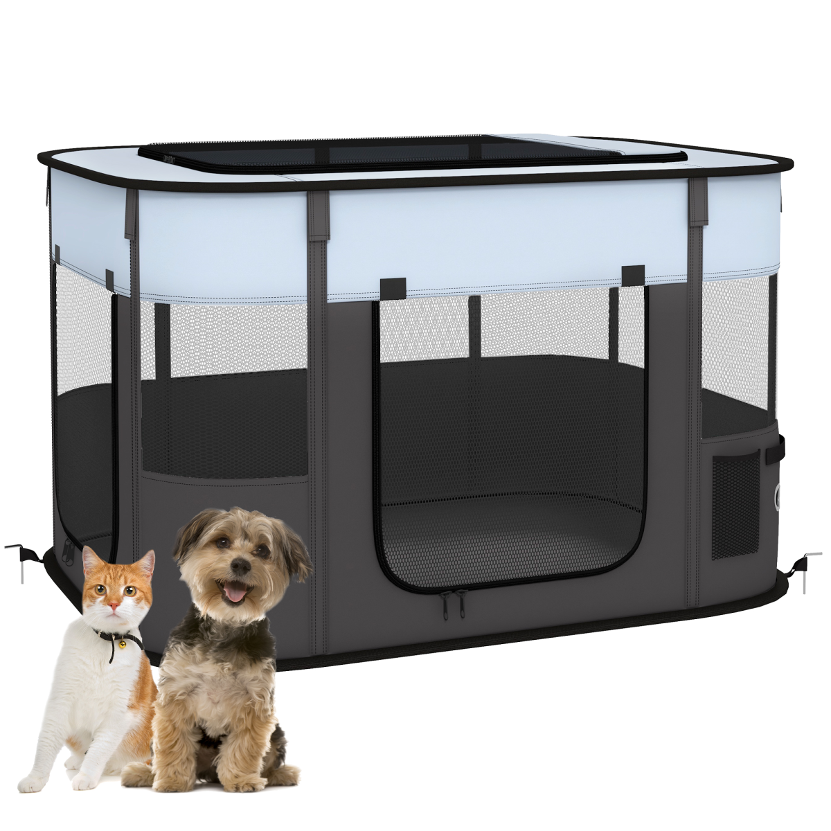 cortex-london-windsor-portable-dog-pen-puppies-rabbits-kittens-guinea-pigs-grey