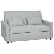 HOMCOM Three-Way Two-Seater Sofa Bed - Light Grey