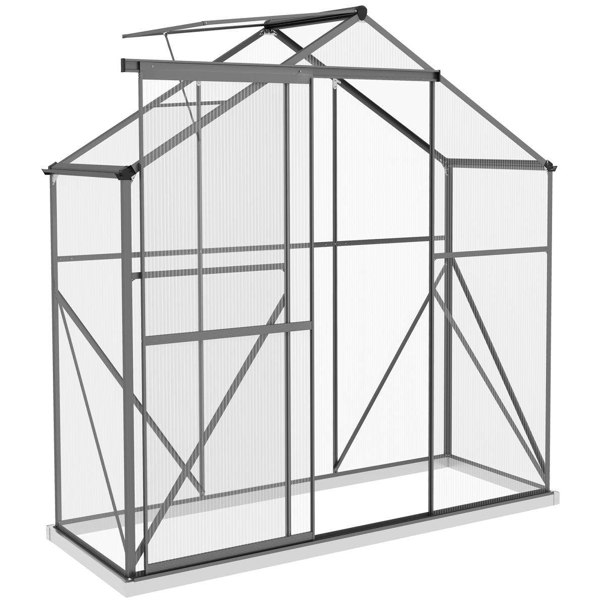 cortex-london-kensington-6-x-2-5ft-polycarbonate-aluminium-greenhouse-dark-grey
