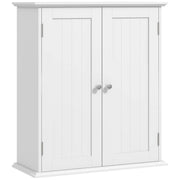 HOMCOM Bathroom Wall Cabinet, 3-Tier Wall-Mounted Bathroom Storage Cabinet with Adjustable Shelf, White