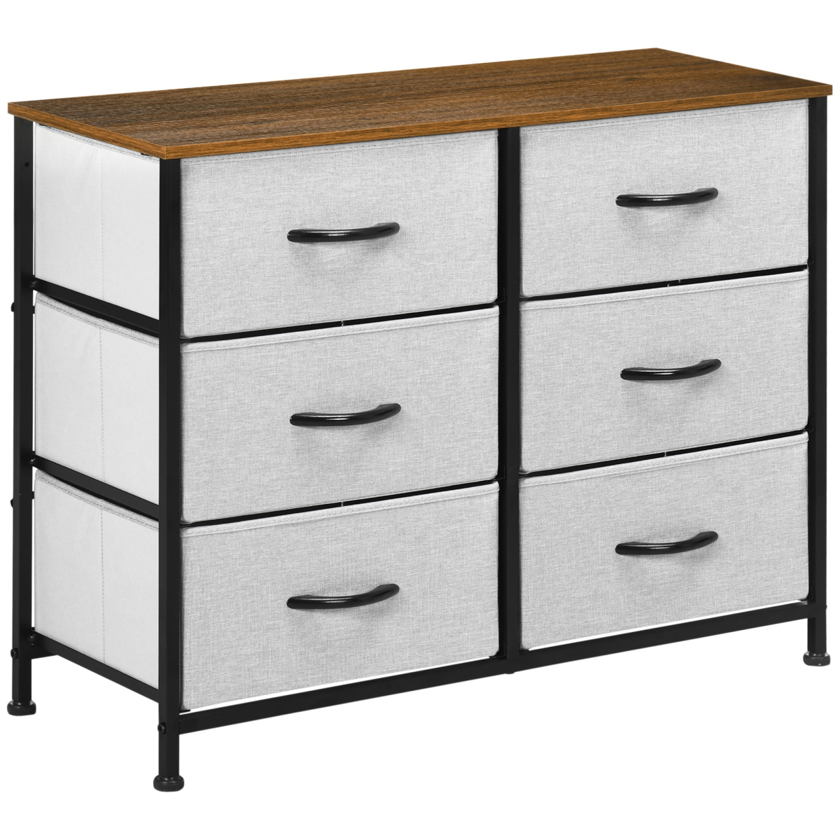 cortex-london-windsor-six-drawer-grey-fabric-chest-wood-effect-top
