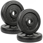 SPORTNOW Weight Plates Set, 1"/2.5cm Weight Disc Pair, 4 x 5kg Metal Dumbbell/Barbell Plates for Home Gym