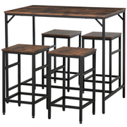 cortex-london-bristol-industrial-dining-bar-table-four-stools-black-brown