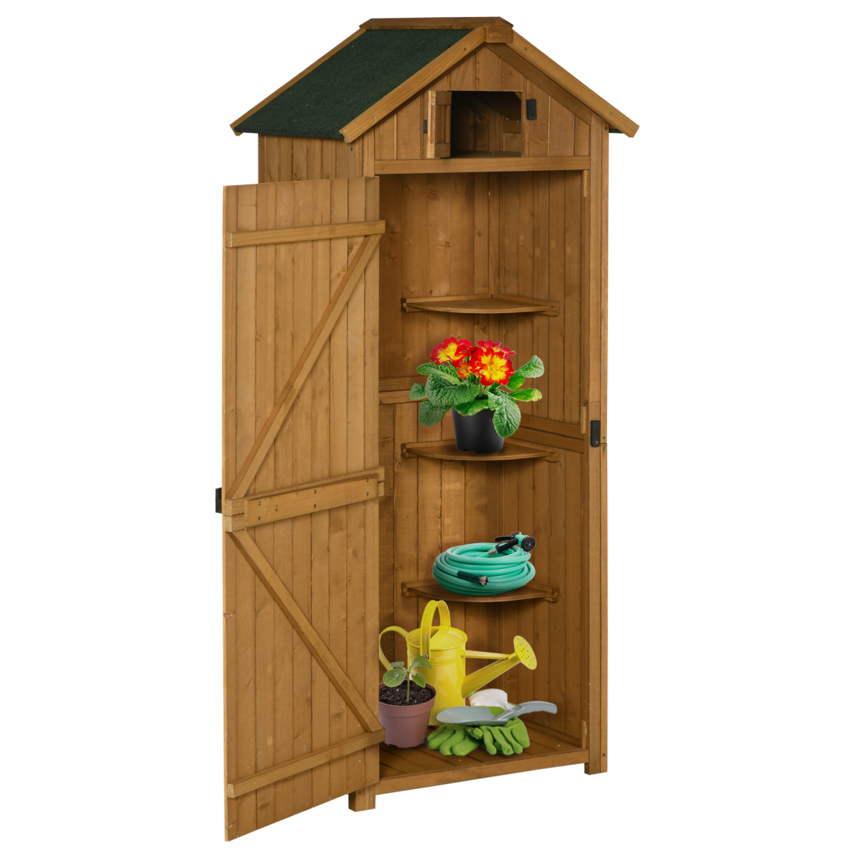 cortex-london-windsor-garden-utility-shed-three-shelves-wood-outdoor-brown