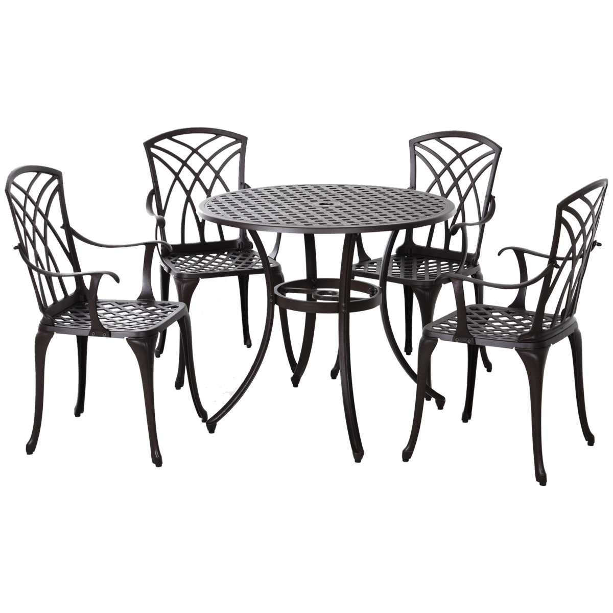 cortex-london-windsor-cast-aluminium-four-seater-garden-dining-set-brown