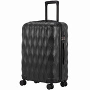 HOMCOM 24Inch Suitcase, ABS Hard Shell Checked Luggage with TSA Lock, Spinner Wheels, Telescopic Handle, Black