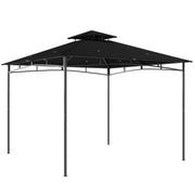 Outsunny 3 x 3 m Gazebo, Garden Gazebo with 2-Tier Roof, Metal Frame, Black