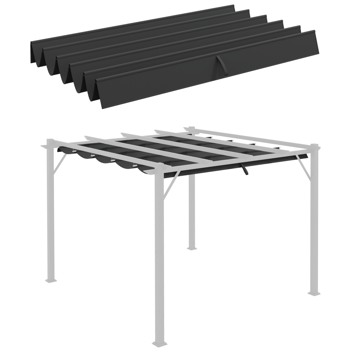 cortex-london-windsor-grey-pergola-replacement-canopy-for-outsunny-3-x-3m-pergola
