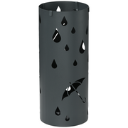 HOMCOM Metal Umbrella Stand, Hollowed Umbrella Basket with 4 Hooks and Drip Tray