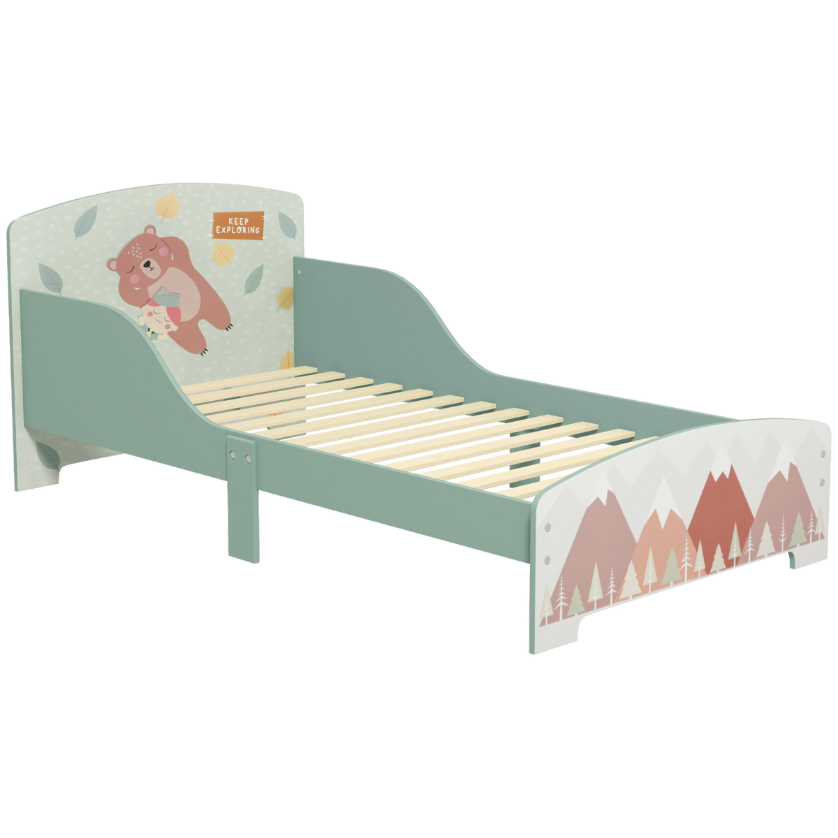cortex-london-windsor-green-toddler-bed-frame-animal-design-ages-3-6-years