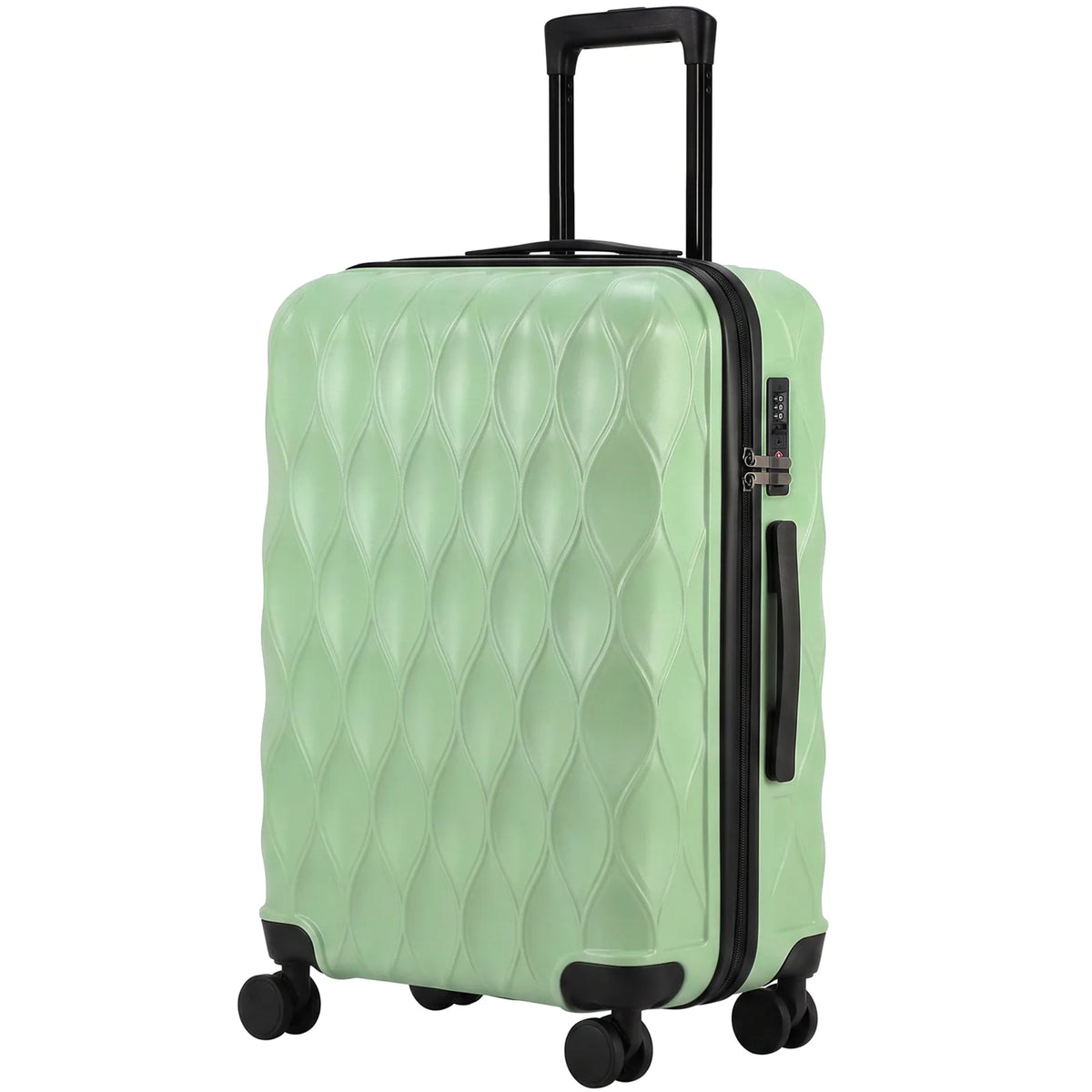HOMCOM 24Inch Suitcase, ABS Hard Shell Checked Luggage with TSA Lock, Spinner Wheels, Telescopic Handle, Green