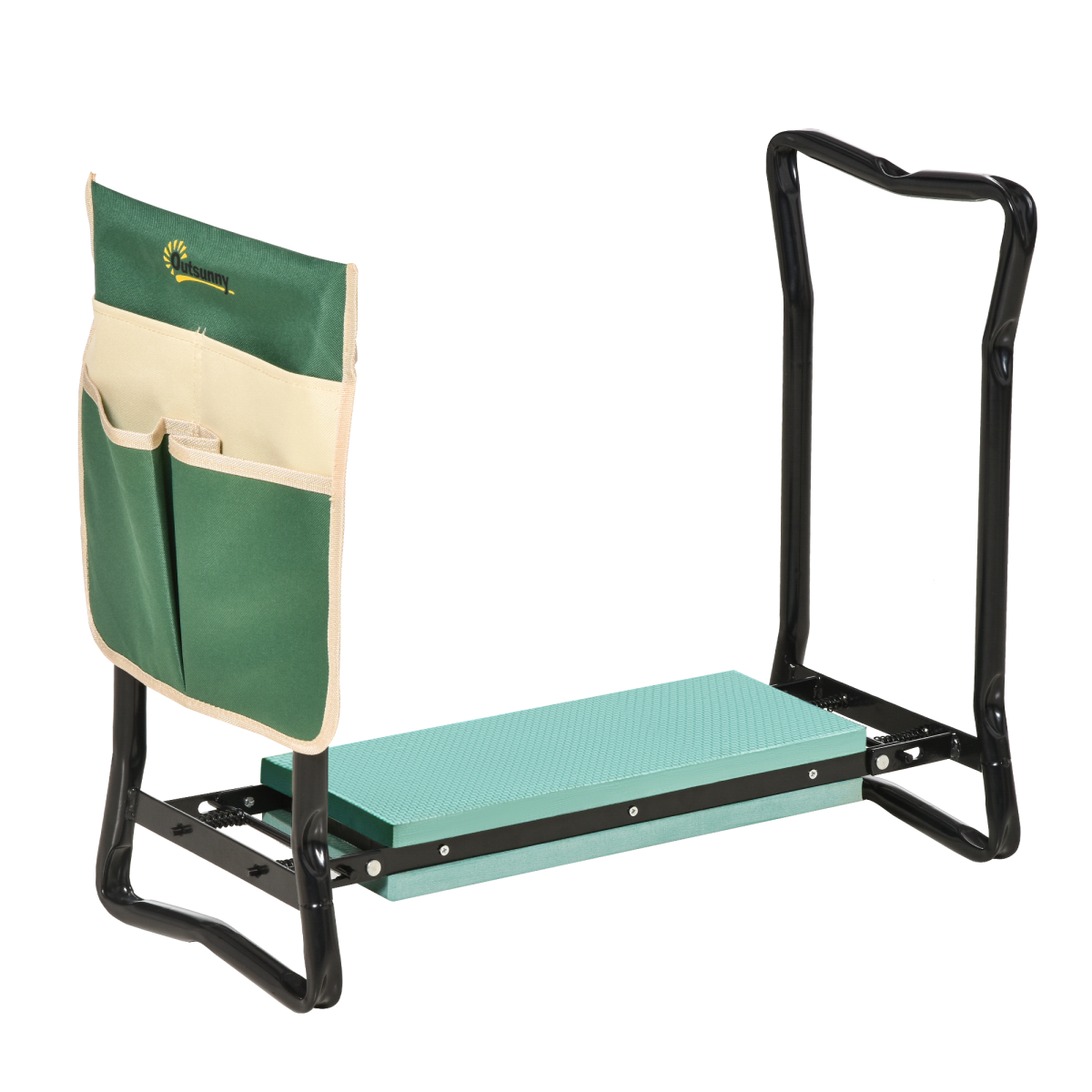 cortex-london-windsor-steel-garden-kneeler-seat-with-pouch-green