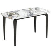 HOMCOM Dining Table for 4, Modern Kitchen Table with Sintered Stone Tabletop, Metal Legs, White