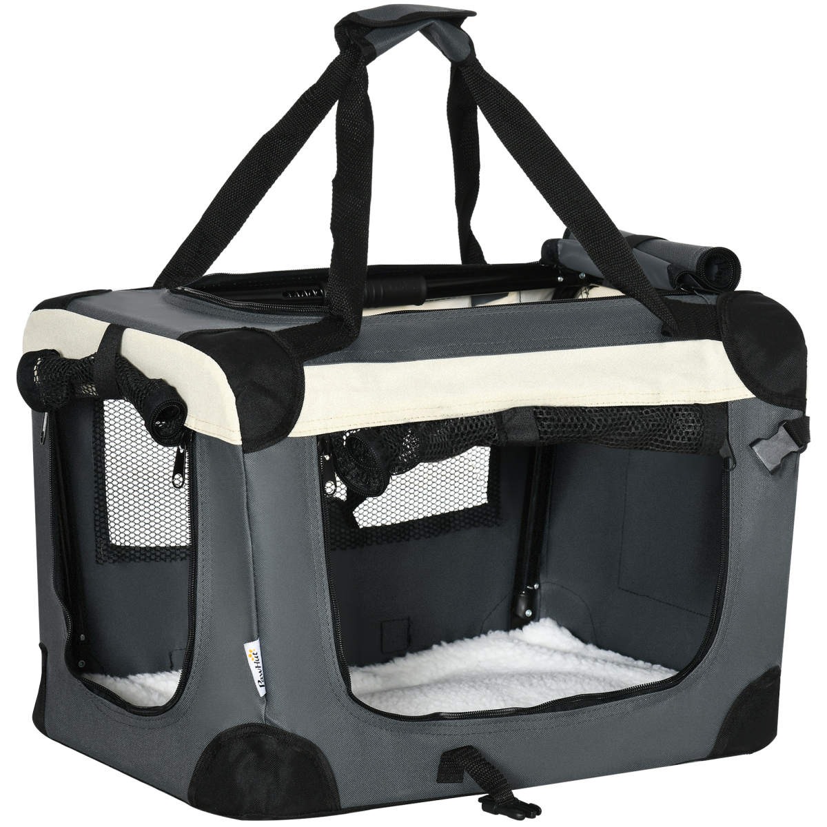 cortex-london-windsor-51cm-foldable-pet-carrier-grey-pawhut