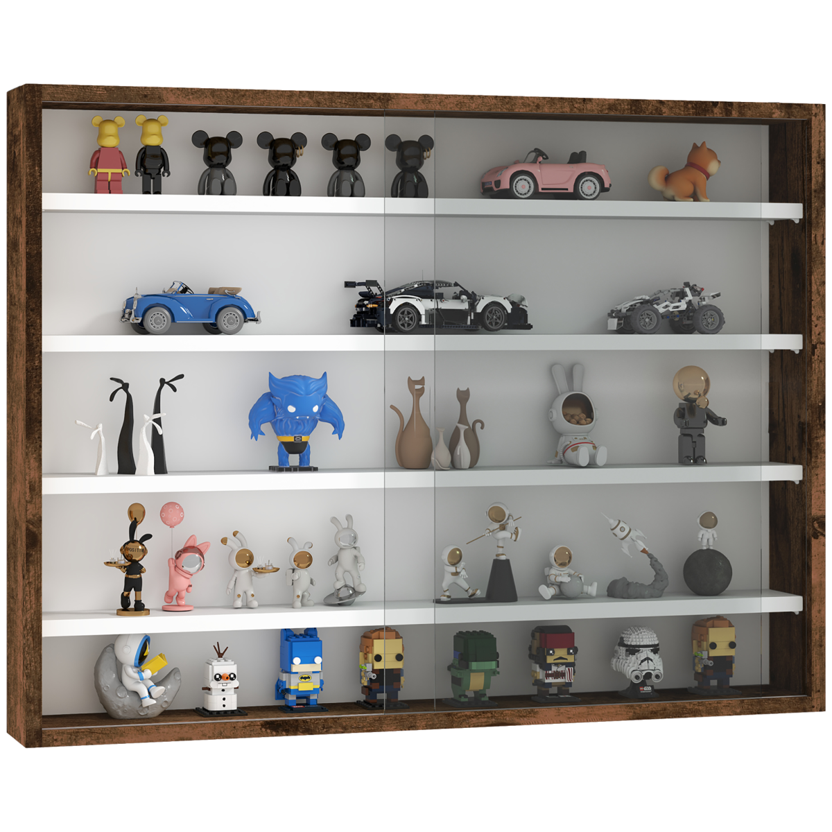 cortex-london-york-five-tier-wall-display-cabinet-glass-doors-rustic-brown