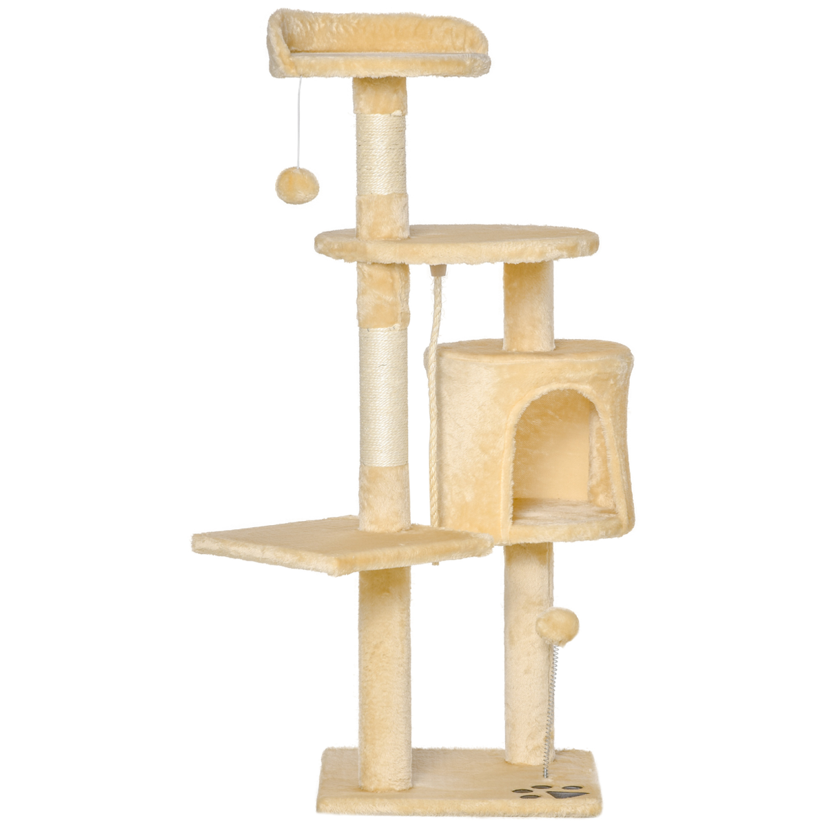 cortex-london-windsor-4-tier-cat-tree-activity-centre-with-toys-beige-114cm-pawhut