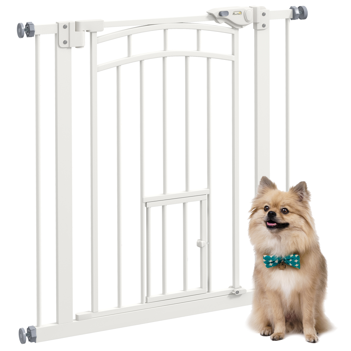 cortex-london-windsor-pressure-fit-dog-gate-cat-door-74-80cm-white