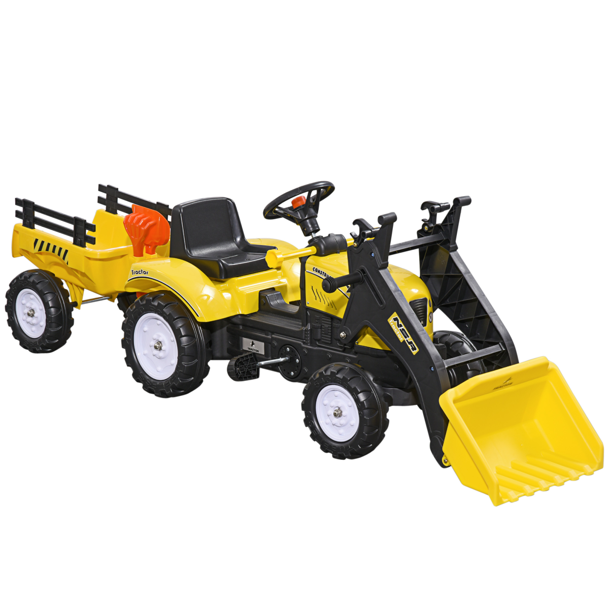 cortex-london-windsor-pedal-go-kart-excavator-trailer-yellow