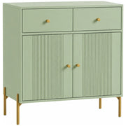HOMCOM Modern Sideboard, Sideboard Storage Cabinet with 2 Drawers and Adjustable Shelf for Living Room, Light Green