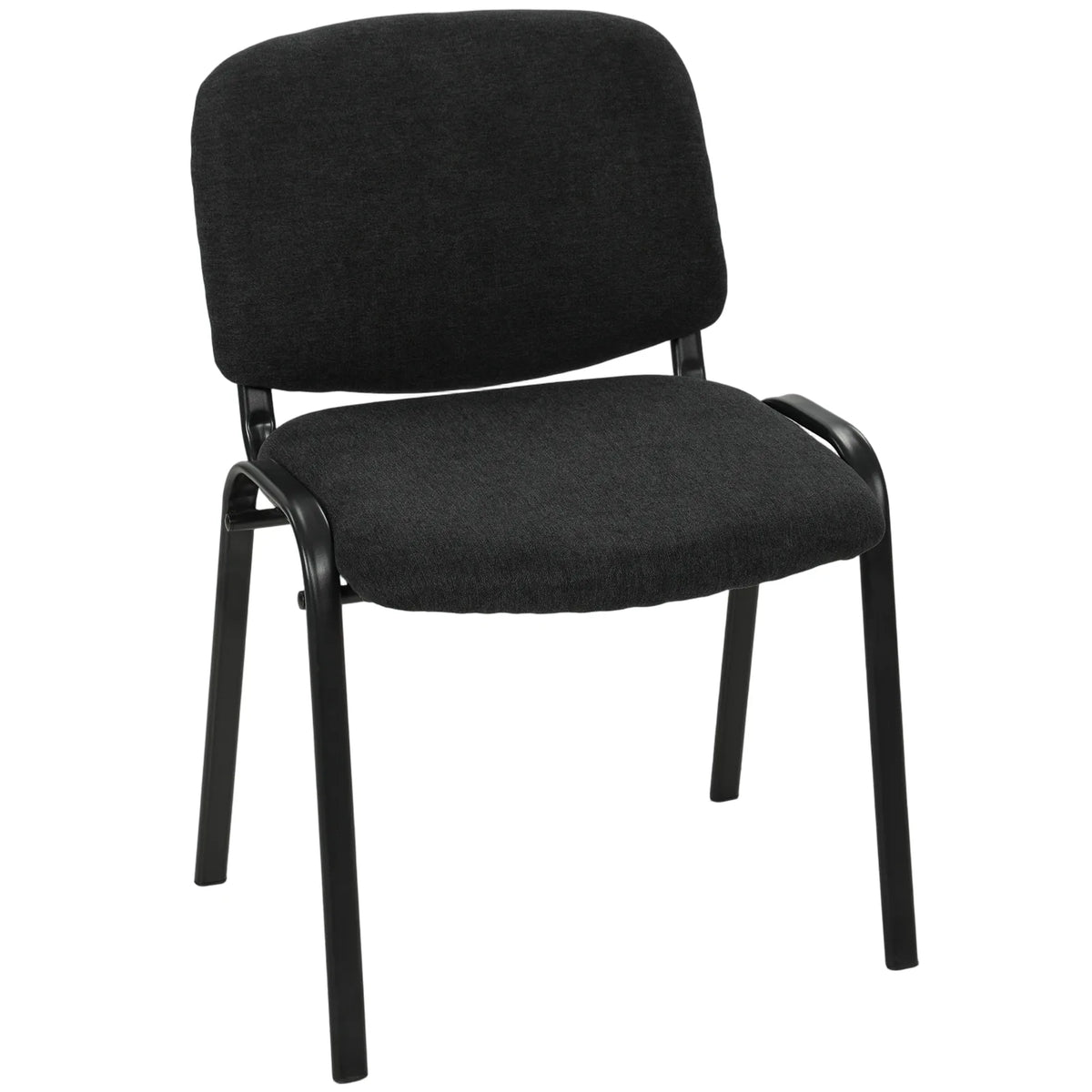 HOMCOM Meeting Chair, Stackable Ergonomic Office Chair with Padded Seat, Curved Backrest for Conference Room, Black