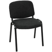 HOMCOM Meeting Chair, Stackable Ergonomic Office Chair with Padded Seat, Curved Backrest for Conference Room, Black