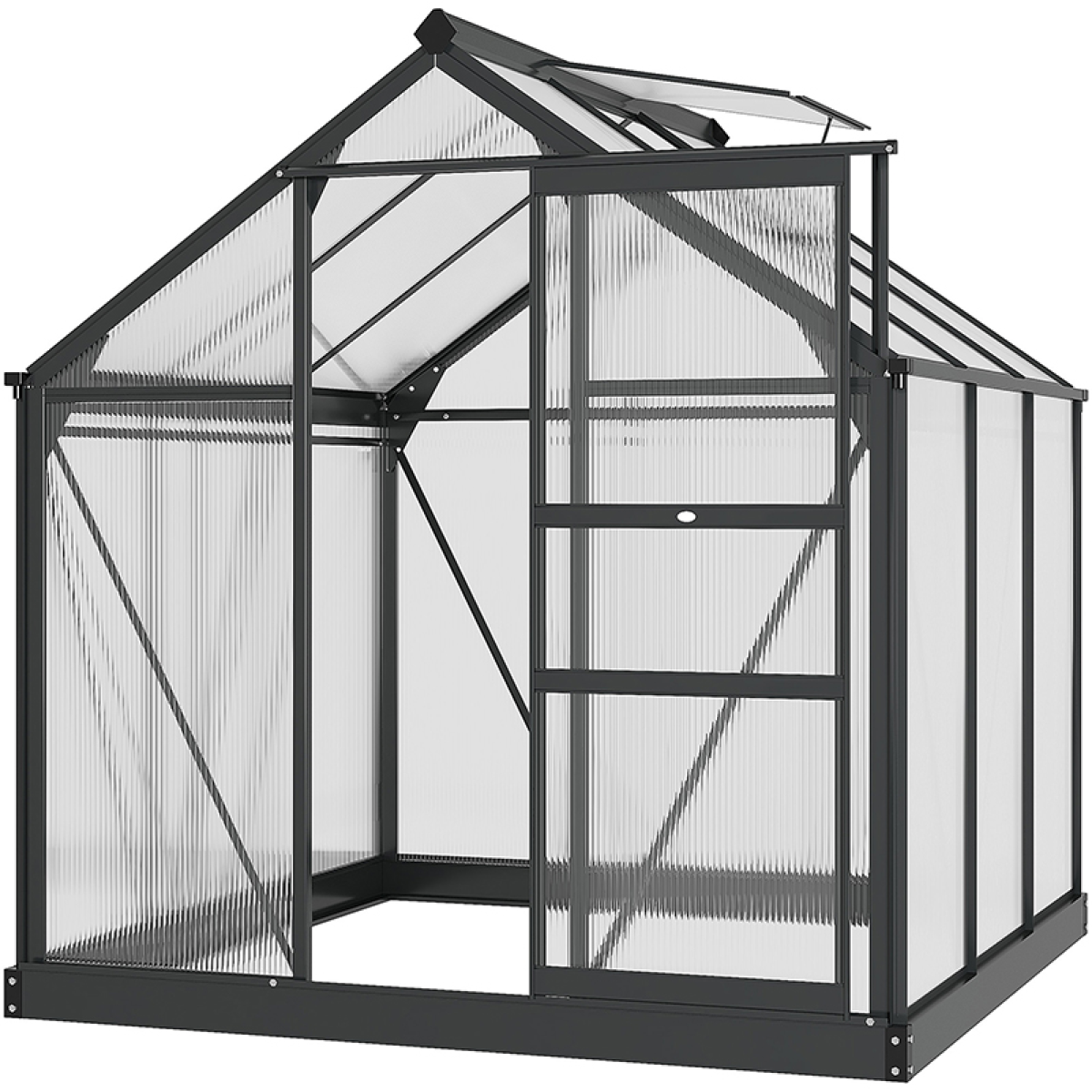 cortex-london-kensington-6-x-6ft-polycarbonate-garden-greenhouse-aluminium-frame-sliding-door