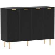 HOMCOM Sideboard Buffet Cabinet, Modern Kitchen Storage Cabinet with Adjustable Shelves and Metal Legs, Black