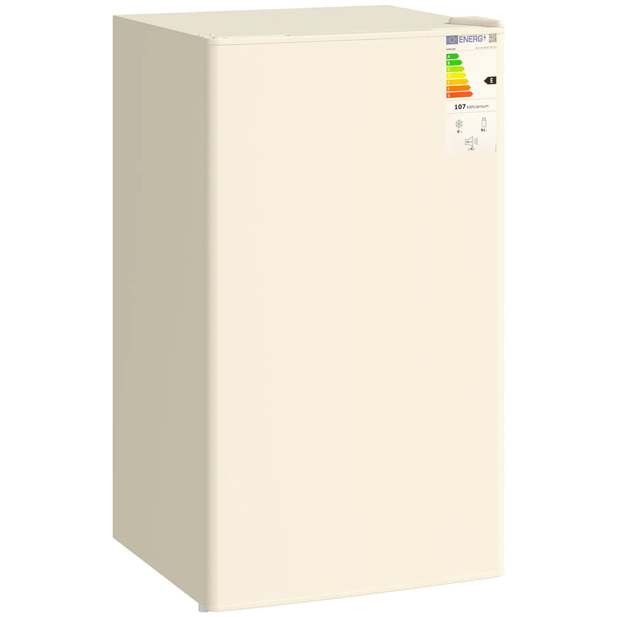 HOMCOM Under Counter Fridge, 91L Small Fridge with Chiller Box, Removable Shelf, Reversible Door, Adjustable Legs, Mini Refrigerator, Beige