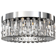 HOMCOM Crystal Chandeliers with 160 Crystal Pendants, 6-Light Ceiling Light for Living Room, Bedroom Dining Room, Silver Tone