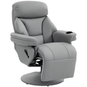 HOMCOM Upholstered Reclining Armchair, Manual Recliner Chair with Footrest and Adjustable Backrest, Grey