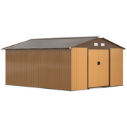 cortex-london-windsor-13ft-11ft-light-brown-metal-storage-shed-with-foundation