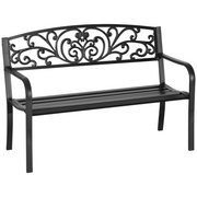 cortex-london-windsor-two-seater-steel-garden-bench-black-floral-backrest