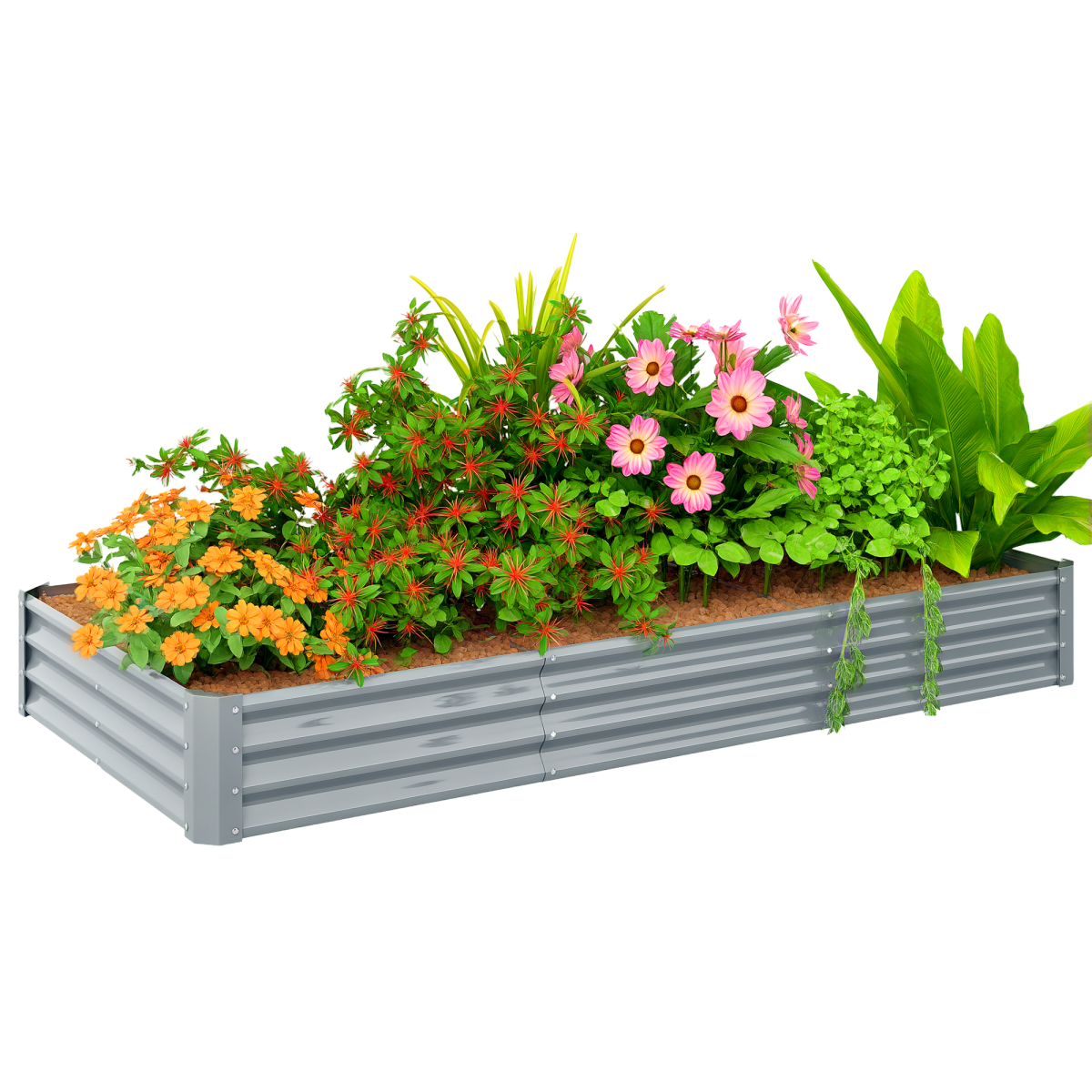 cortex-london-kensington-galvanised-steel-raised-garden-bed-240cm-silver-grey