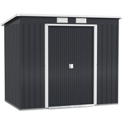 cortex-london-windsor-7-x-4ft-metal-garden-storage-shed-double-door-dark-grey